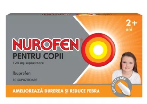 Nurofen Supozitoare pentru Copii 2-6 ani, 125 mg, 10 supozitoare