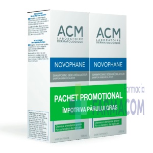 PACHET PROMO ACM NOVOPHANE SAMPON IMPOTRIVA PARULUI GRAS 2*200 ML 0596