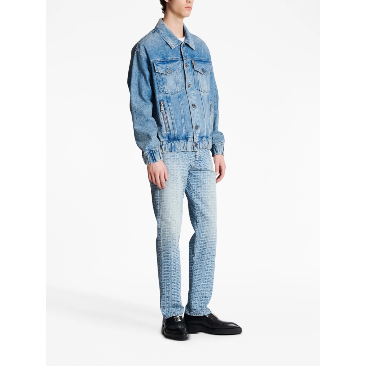 70s logo-patch denim jacket - Img 3