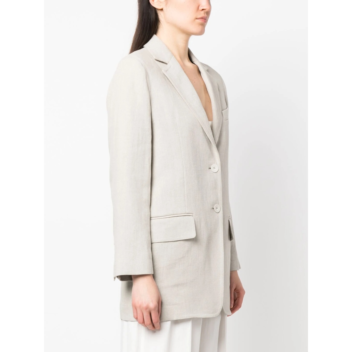Adelchi oversized linen blazer - Img 3