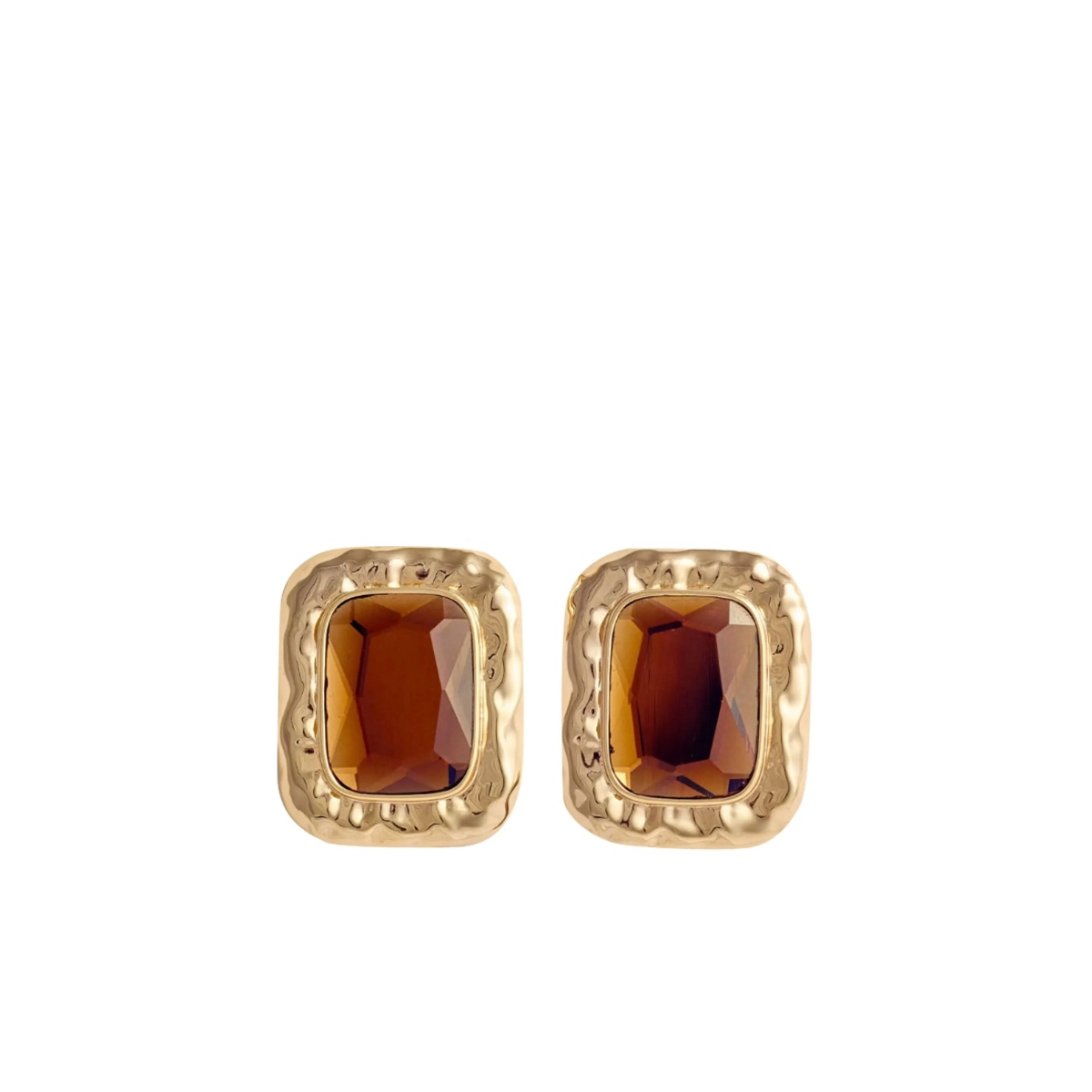 amber-stone hammered earrings