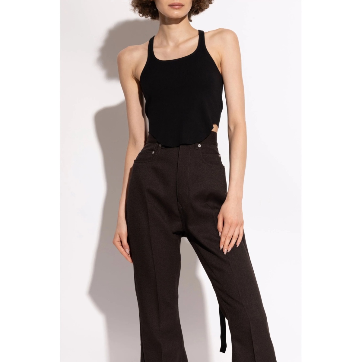 asymmetric cotton cropped top - Img 3