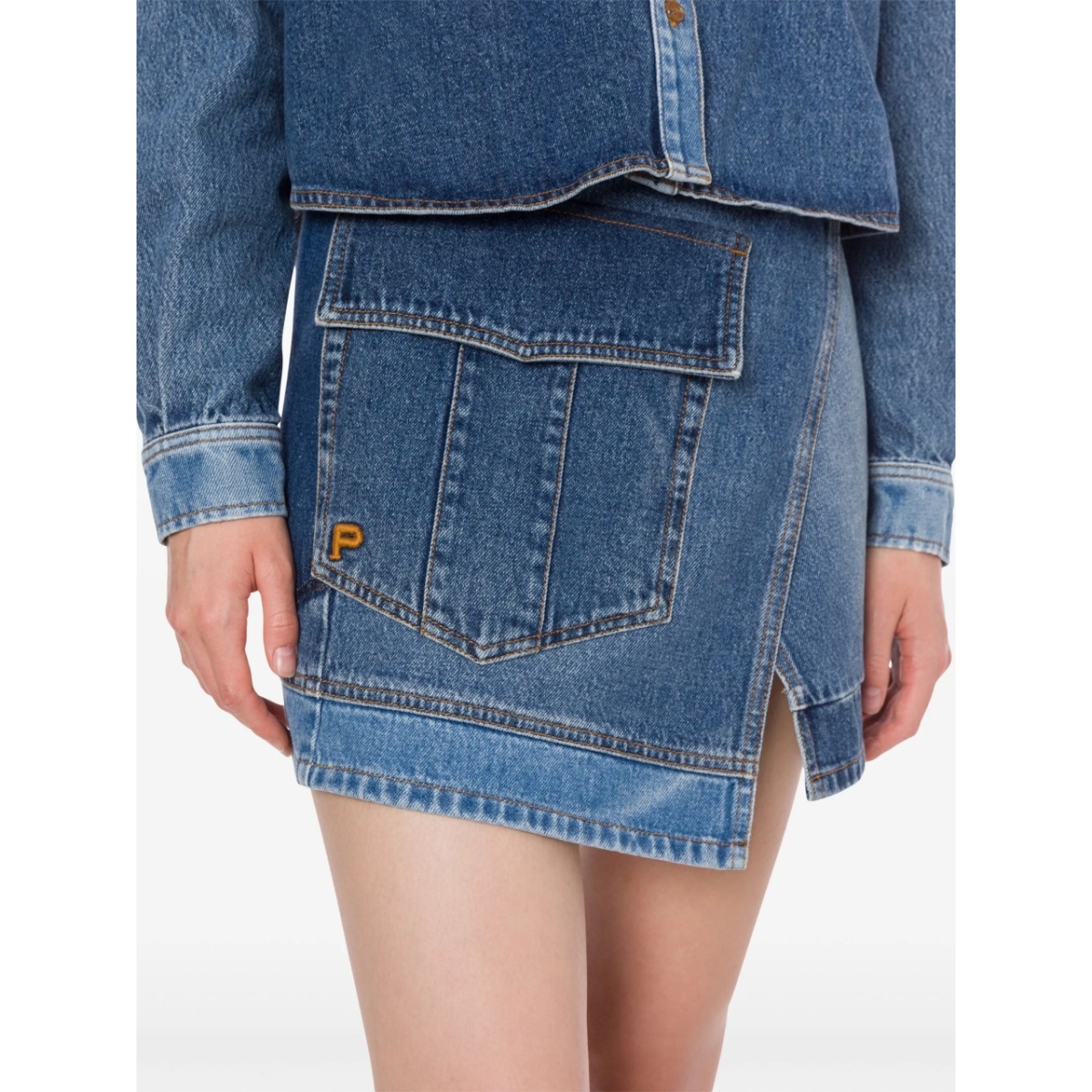 asymmetric denim skirt - Img 4