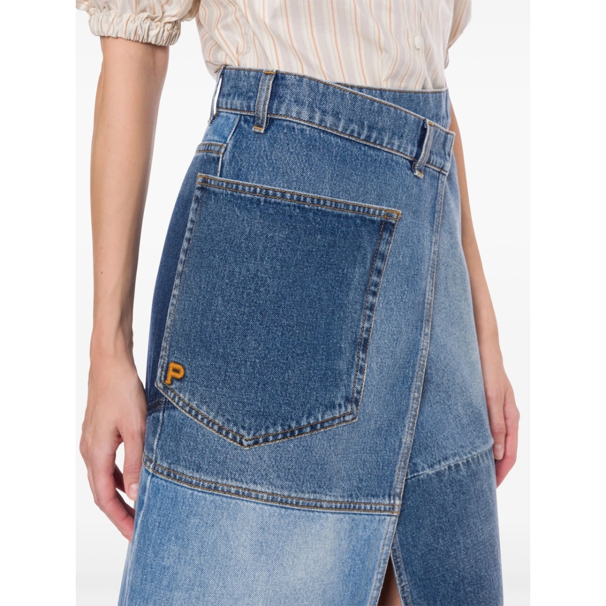 asymmetric denim skirt - Img 4