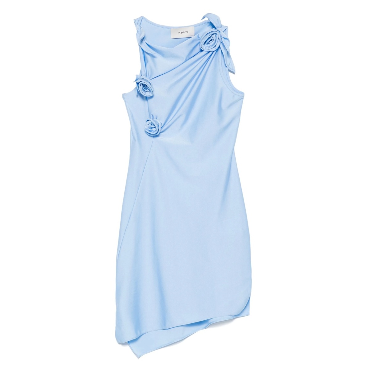 asymmetric flower mini dress