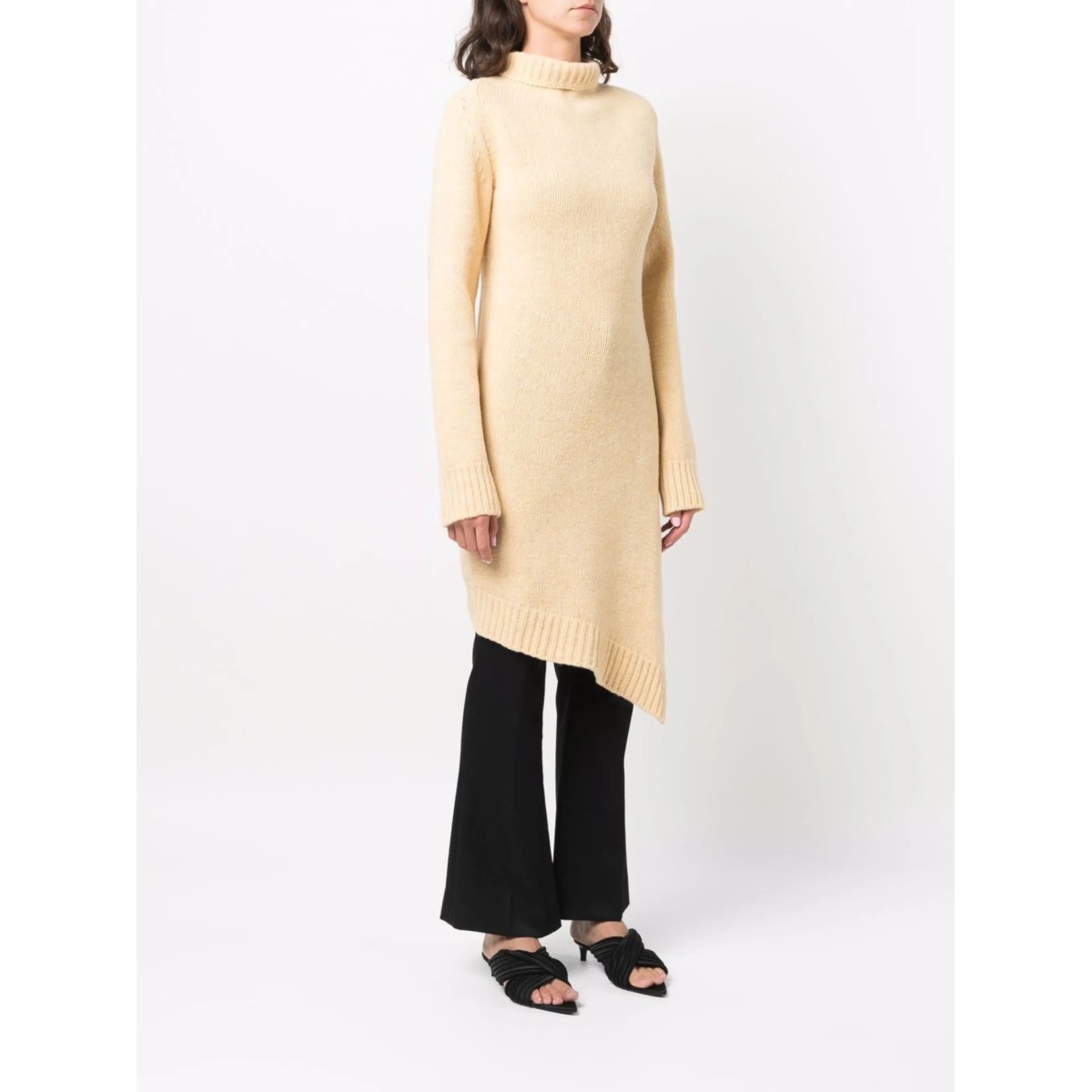 asymmetric-hem roll neck jumper - Img 3