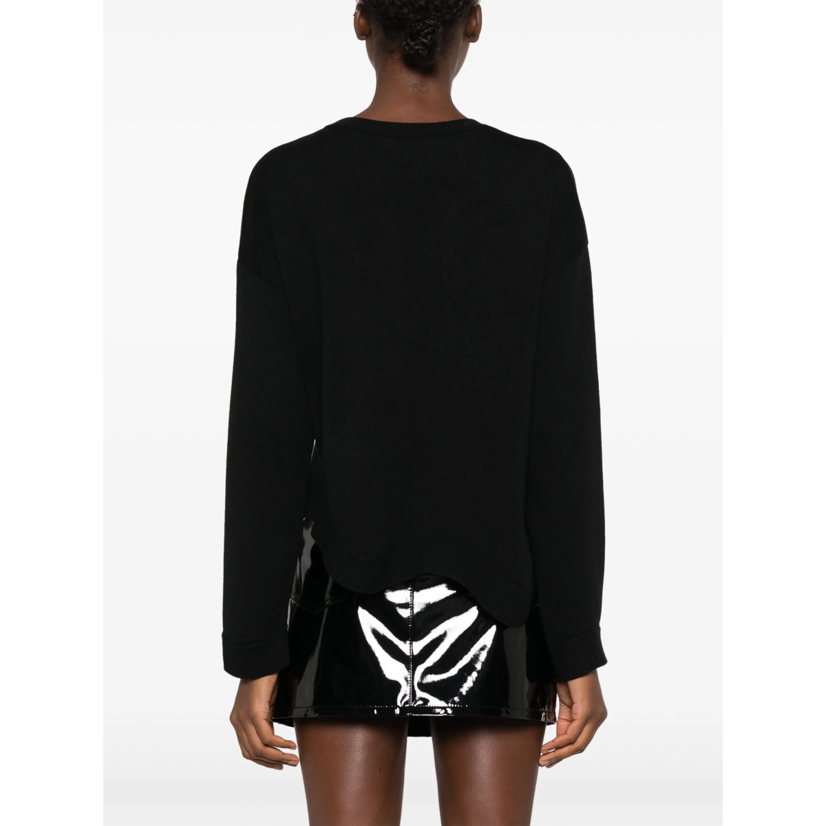 asymmetric-hem virgin wool jumper - Img 4