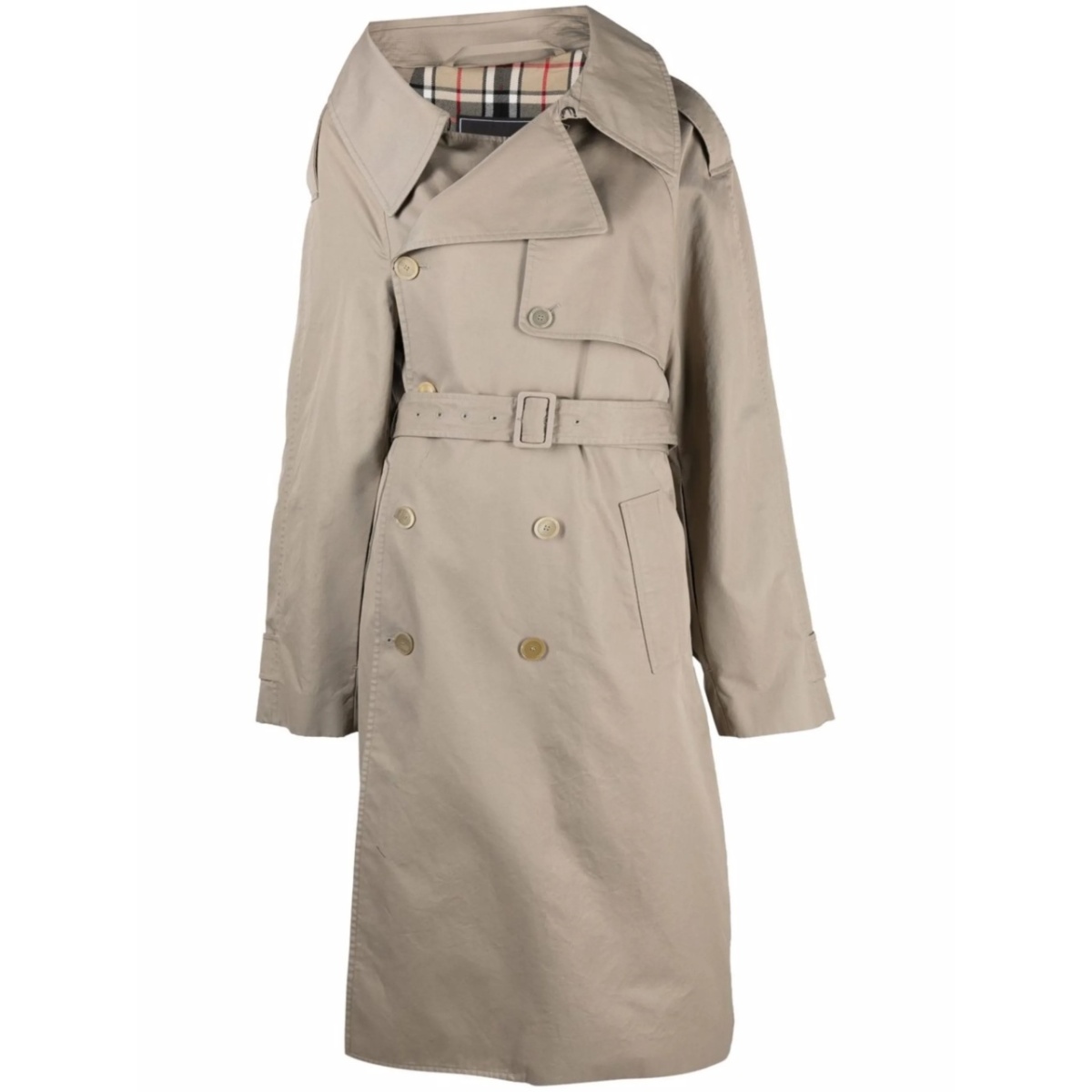 asymmetric-lapel trench coat