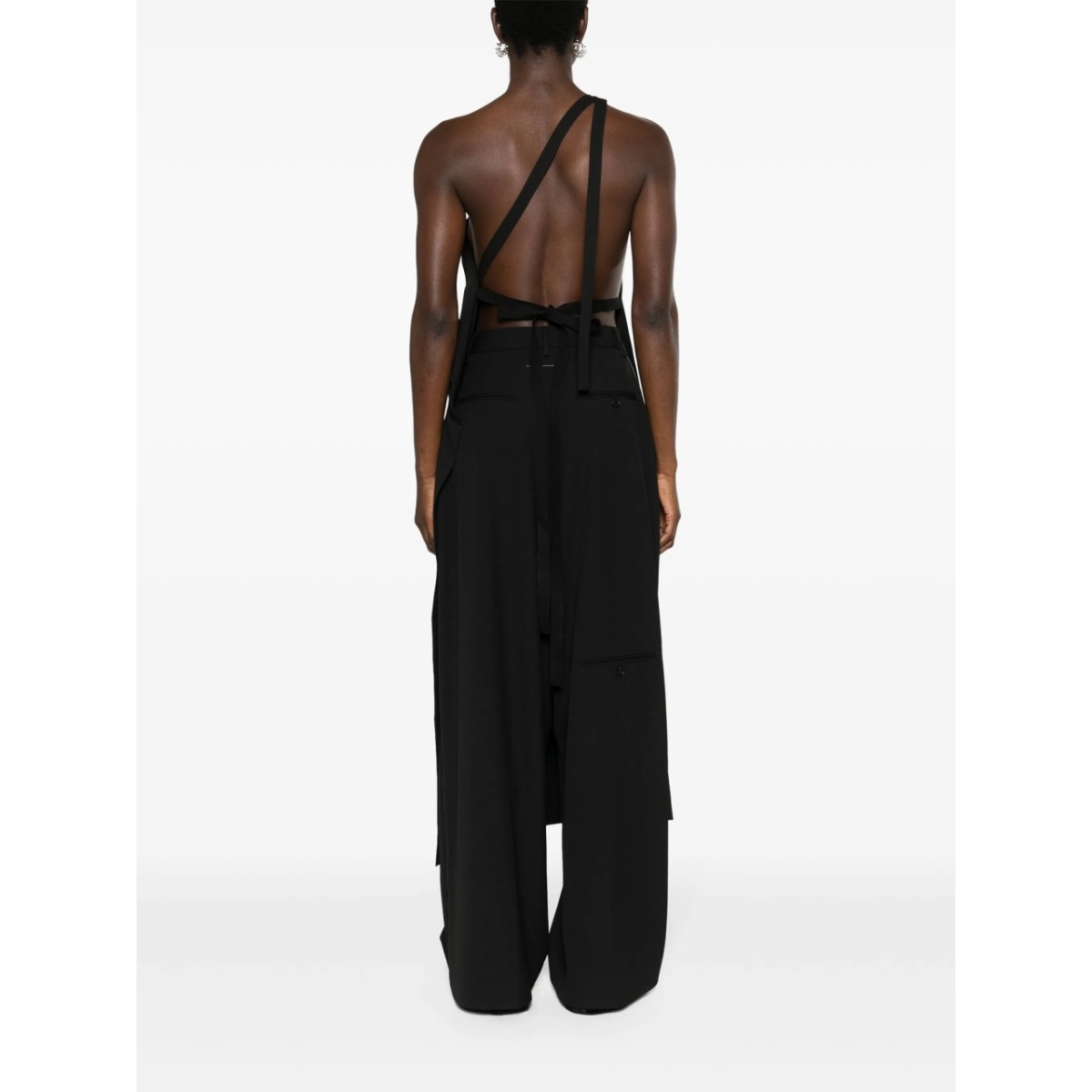 asymmetric-neck twill top - Img 4