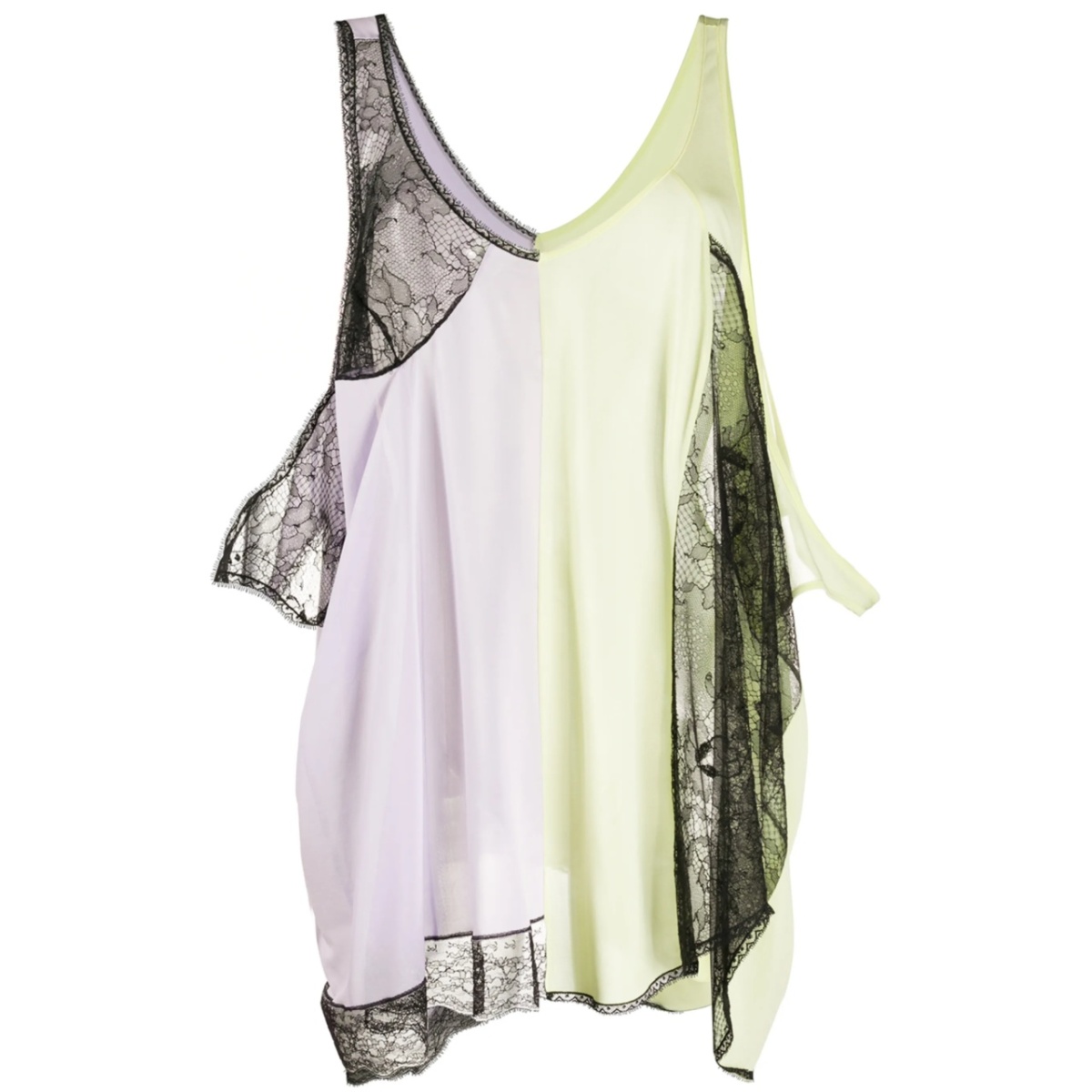 asymmetric panelled vest top