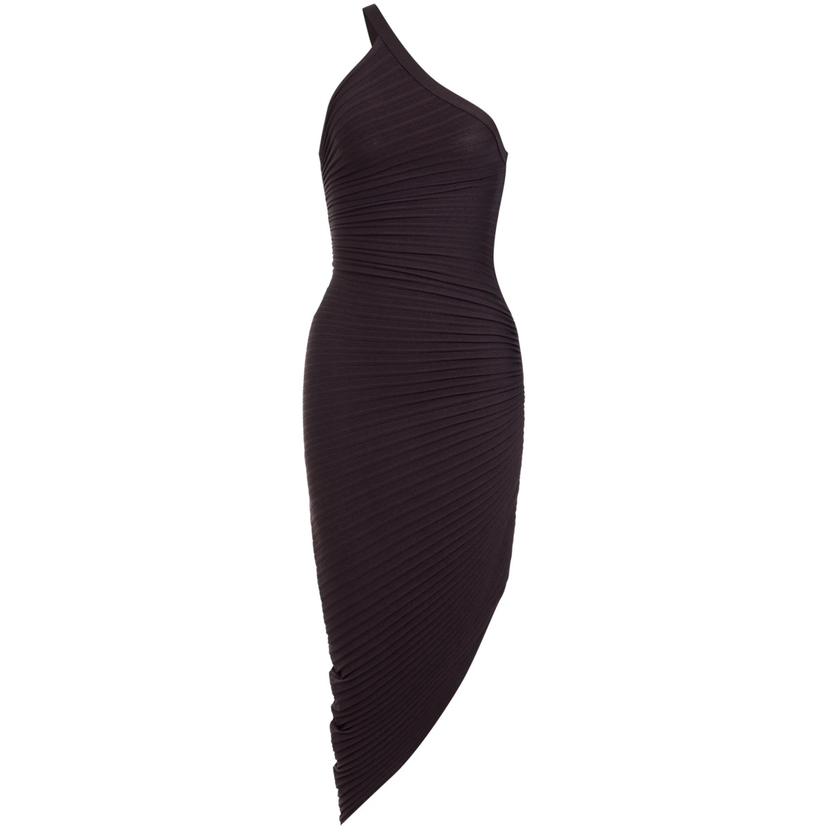 asymmetric ruched dress