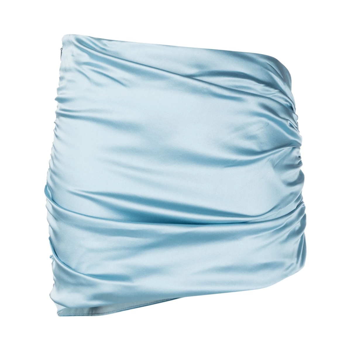 asymmetric satin mini skirt