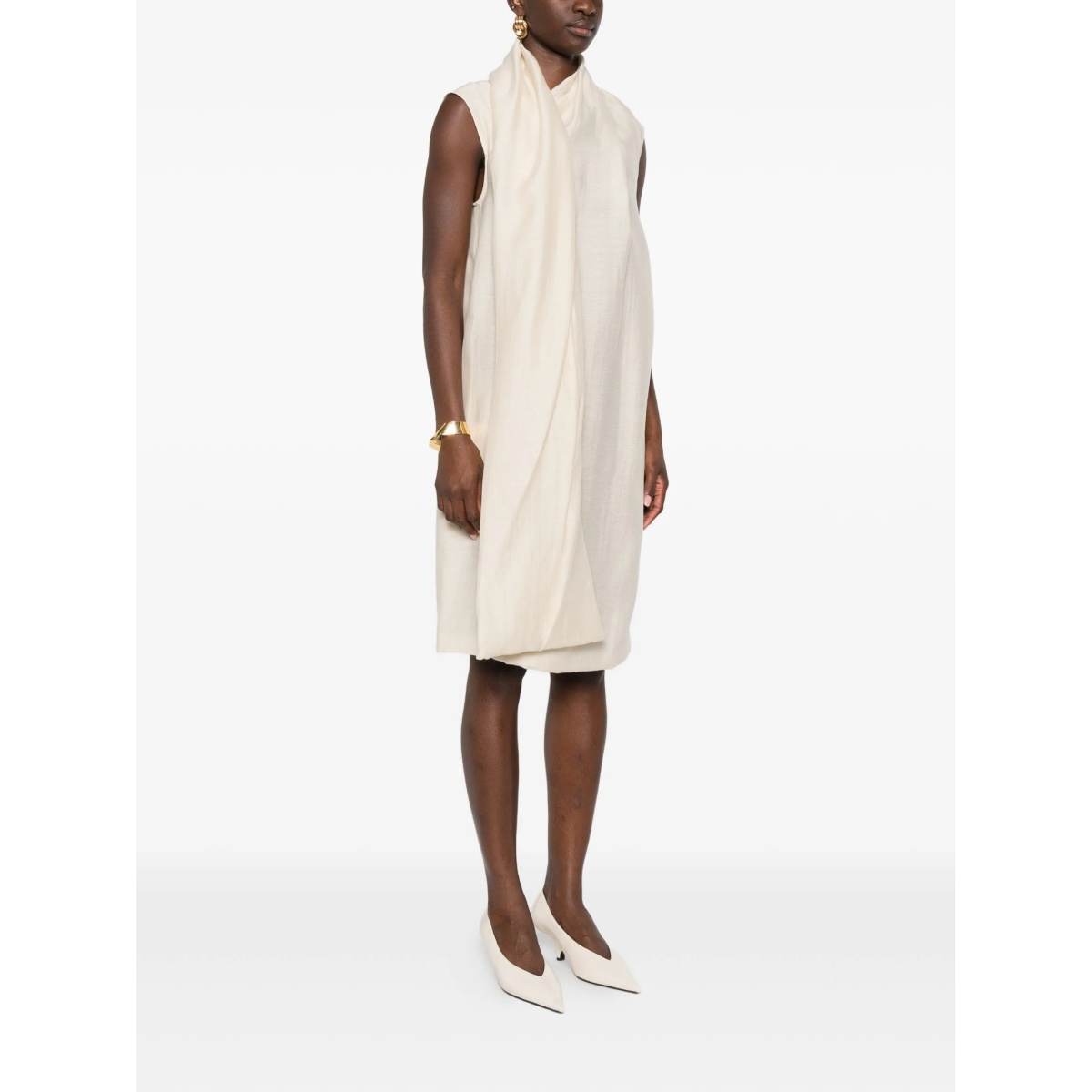 attached-scarf dress - Img 3