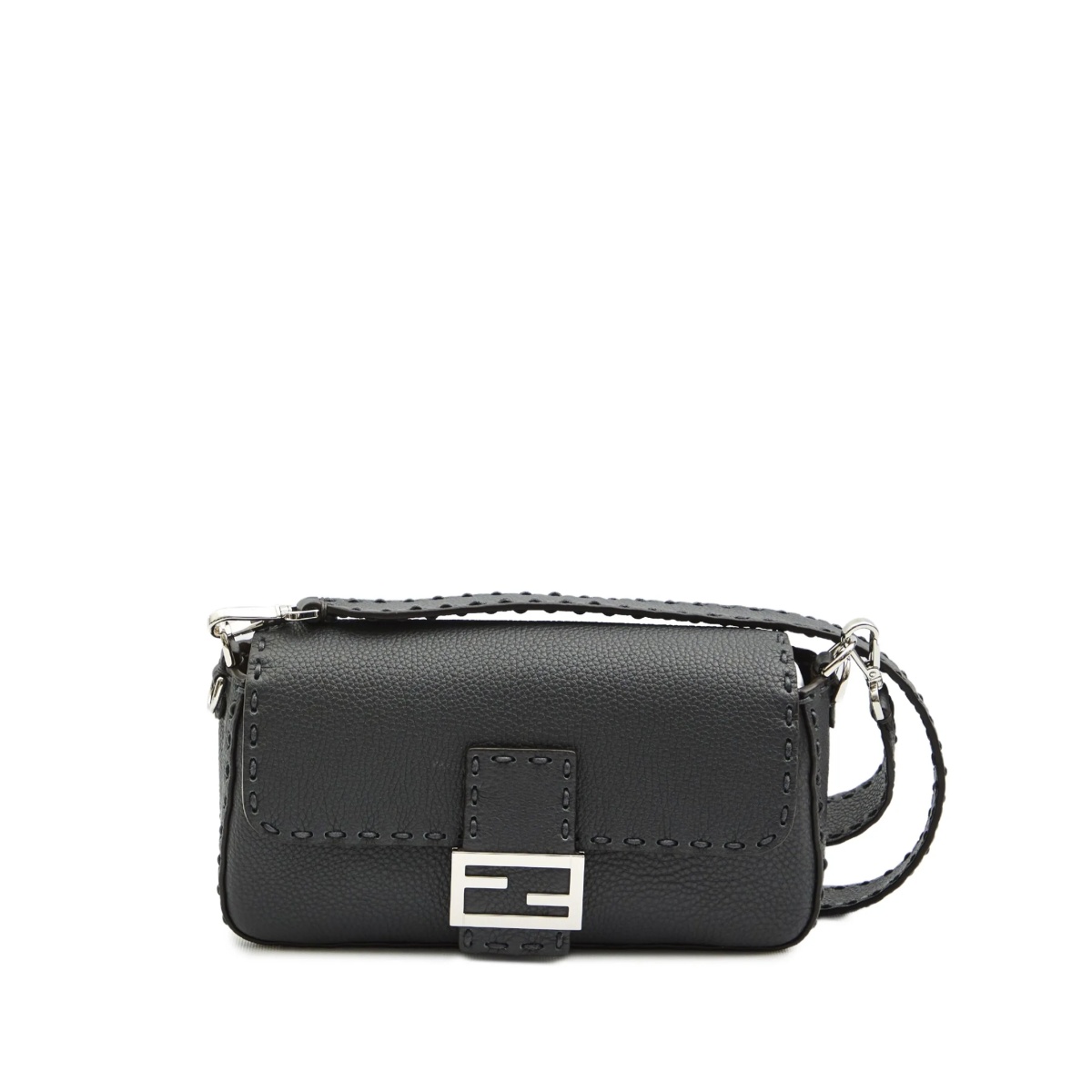 Baguette macro-stitch messenger bag