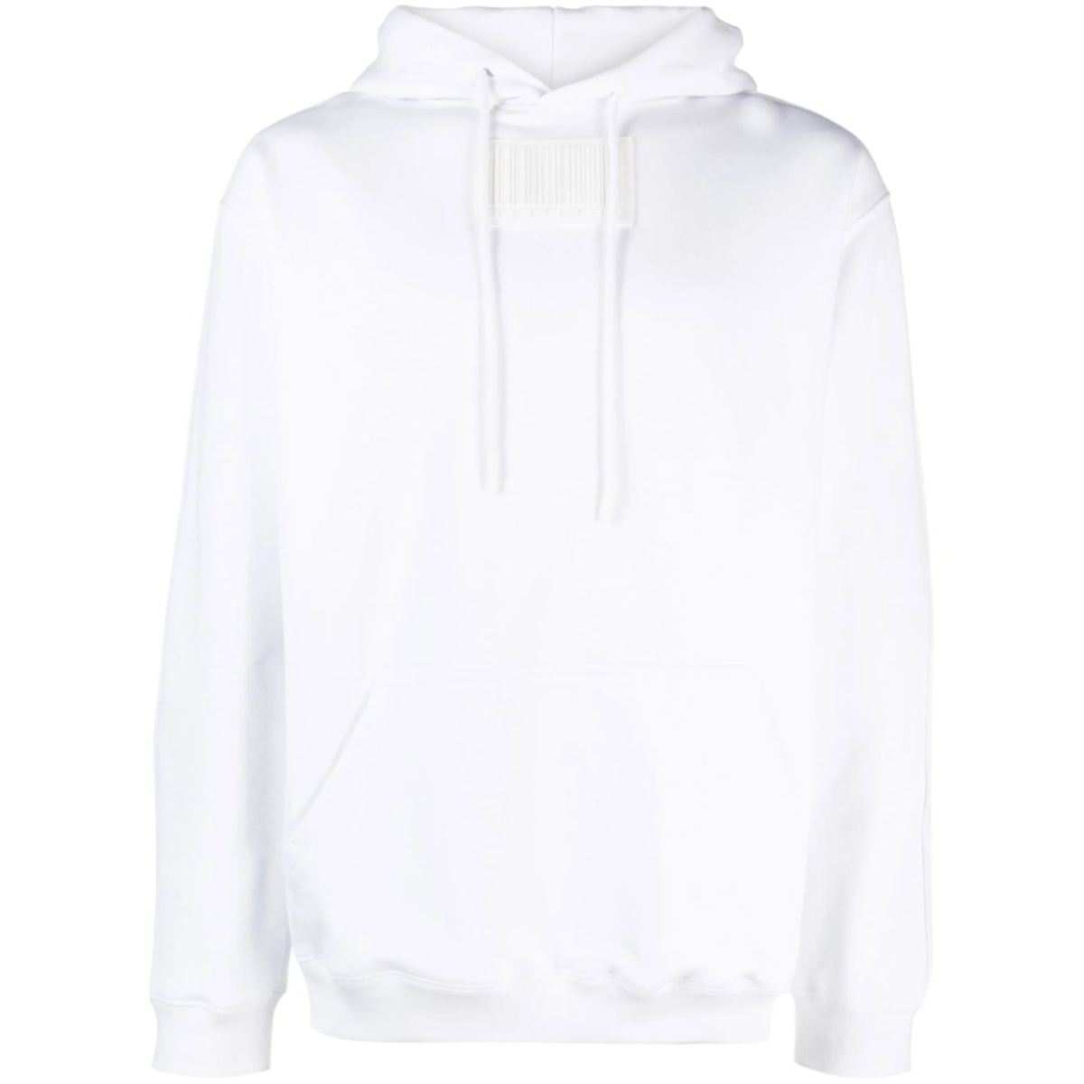 barcode-patch drawstring hoodie