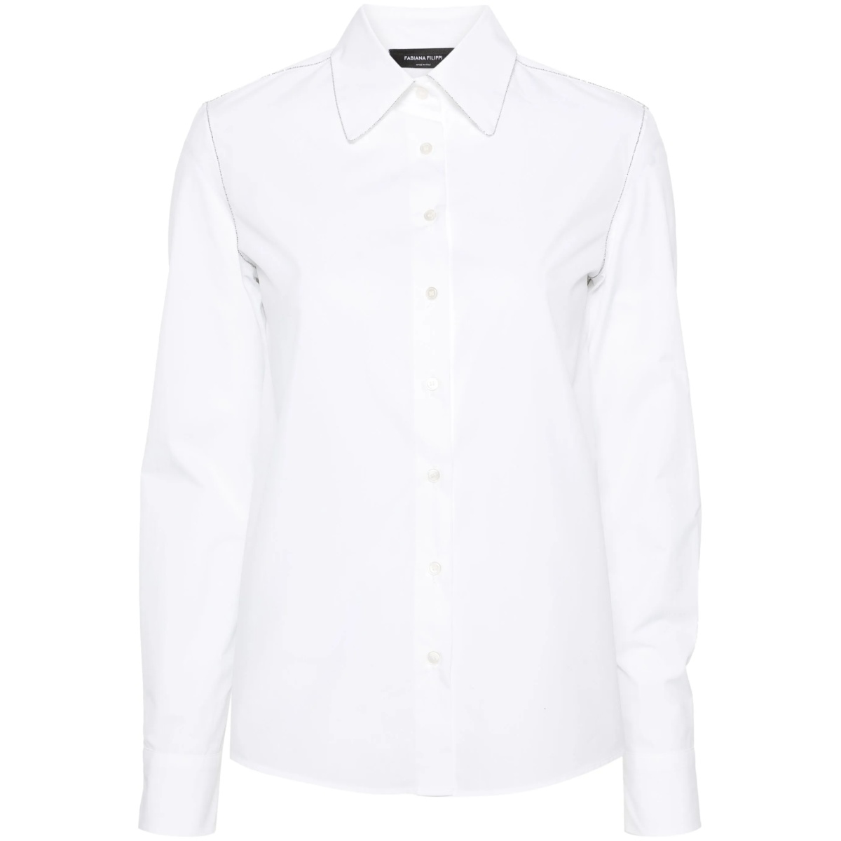 beaded poplin shirt