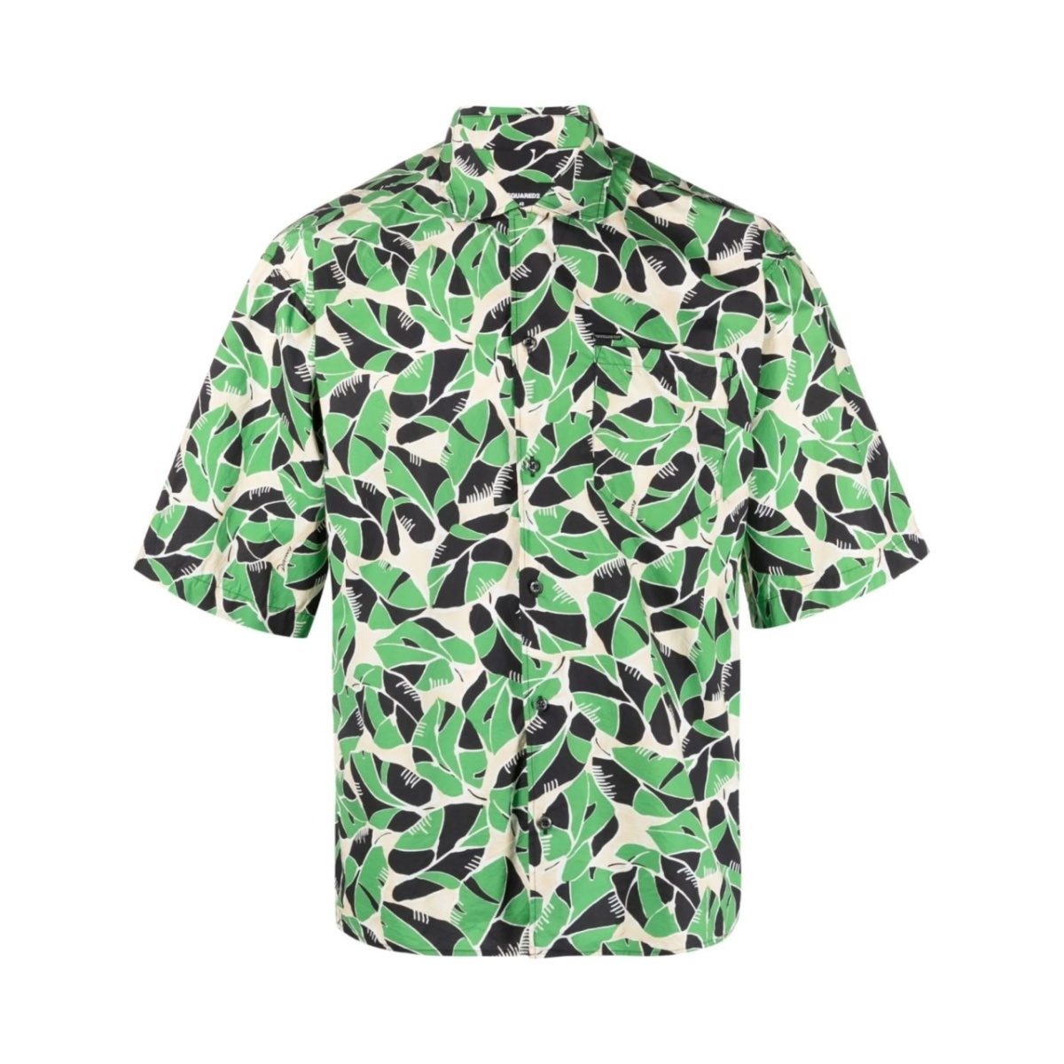 botanical-print short-sleeved shirt