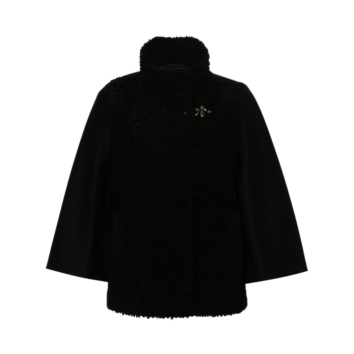 bouclé-detailed coat