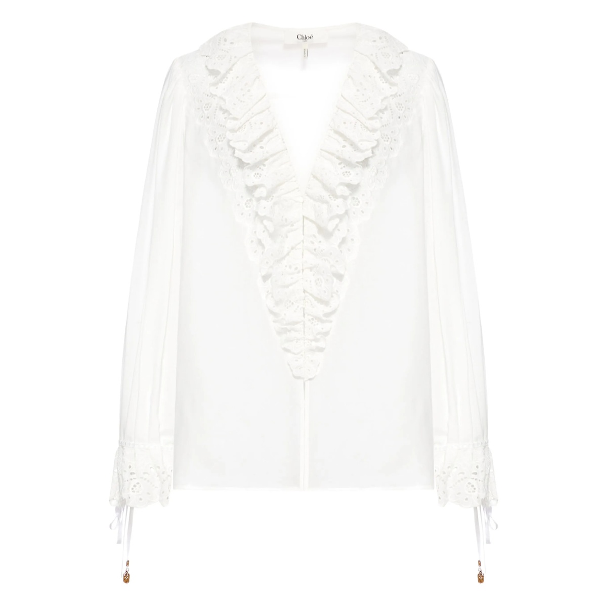 broderie-anglaise ruffled blouse