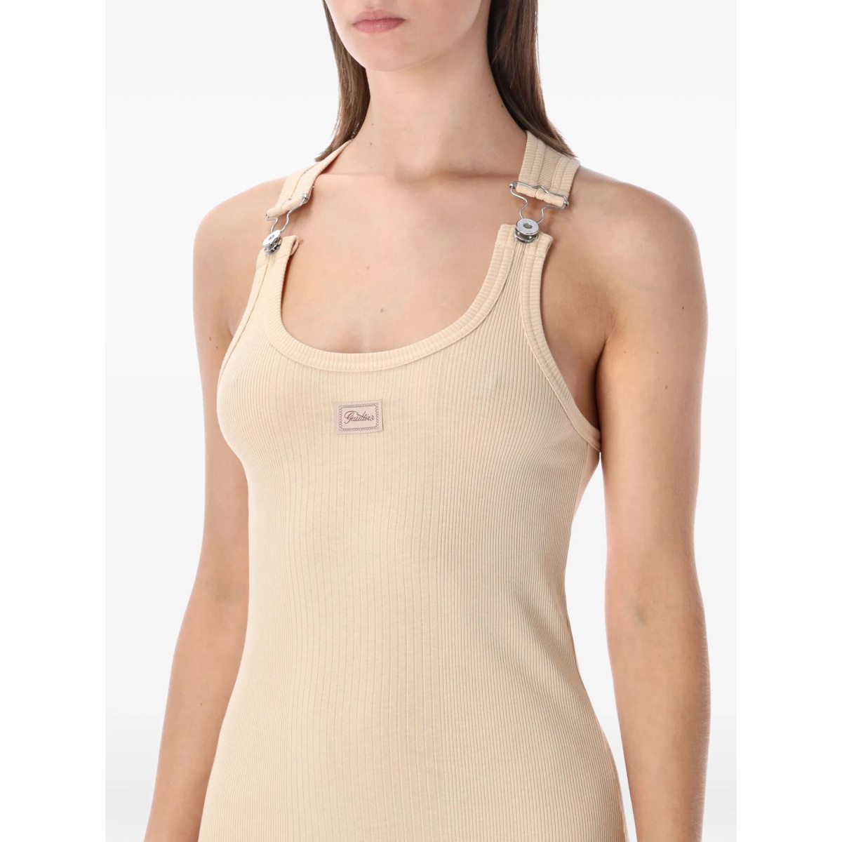 buckles ribbed mini dress - Img 3