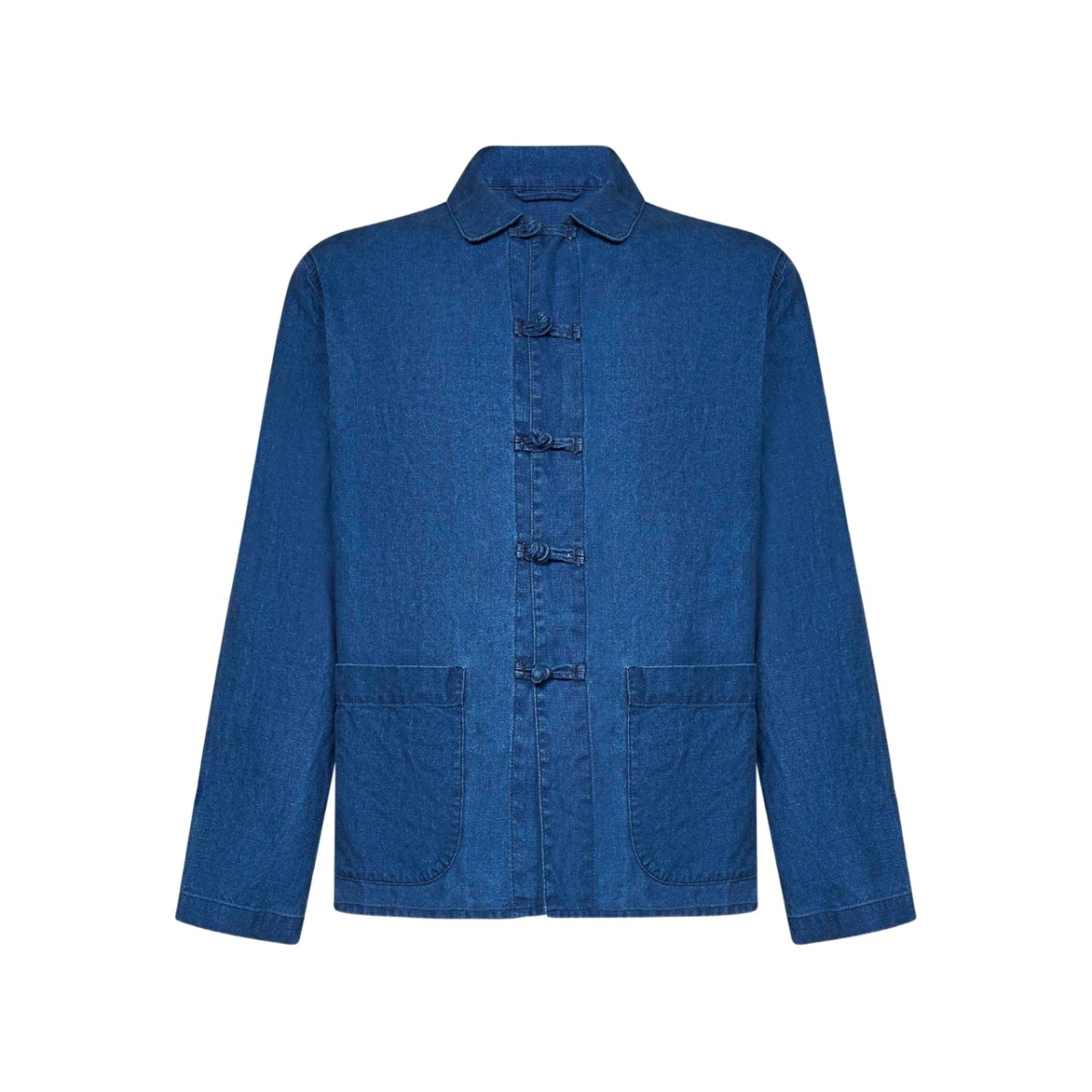 button-fastening denim jacket