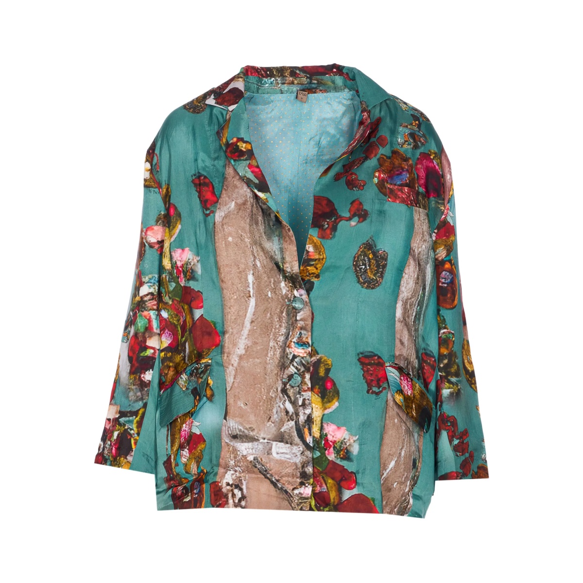 button-fastening floral-print jacket