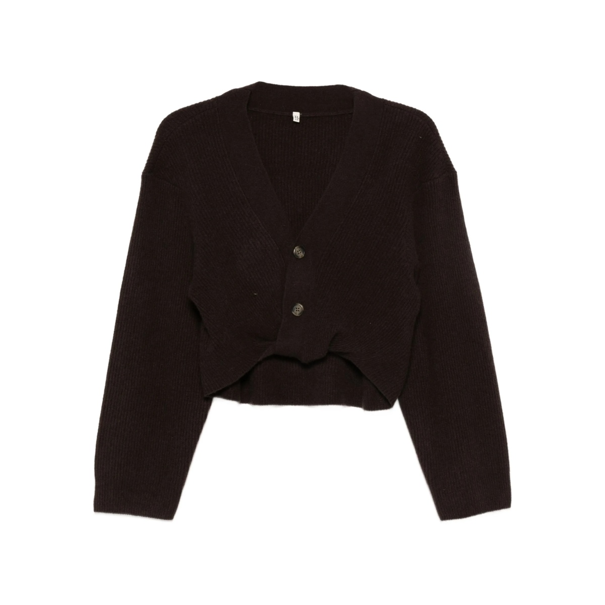 button-front cropped cardigan