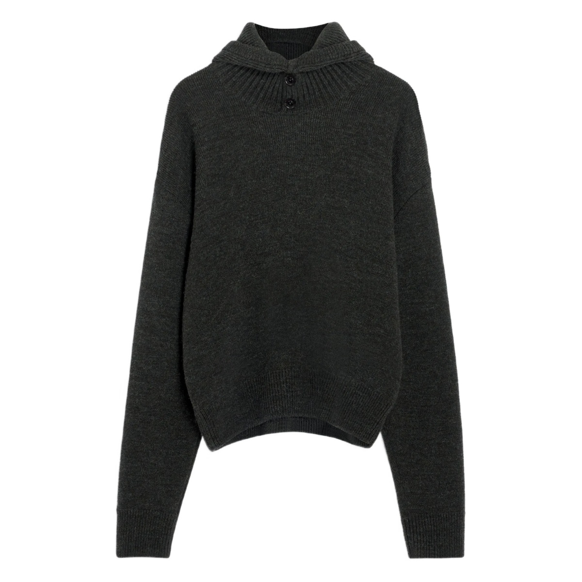 buttoned hooded sweater