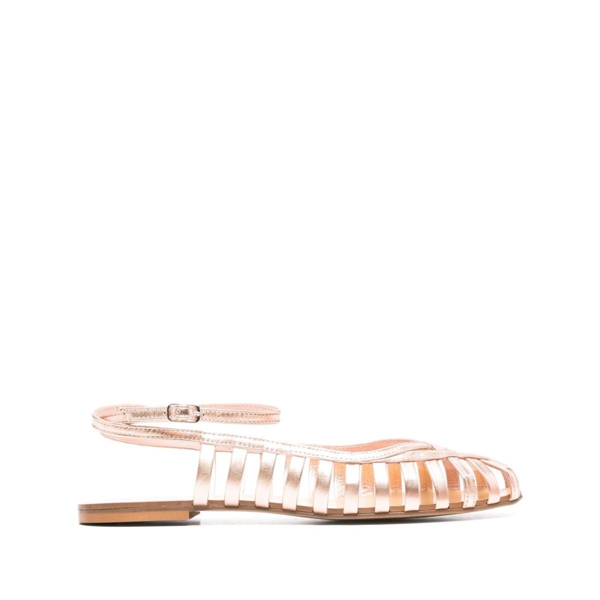 caged leather sandals