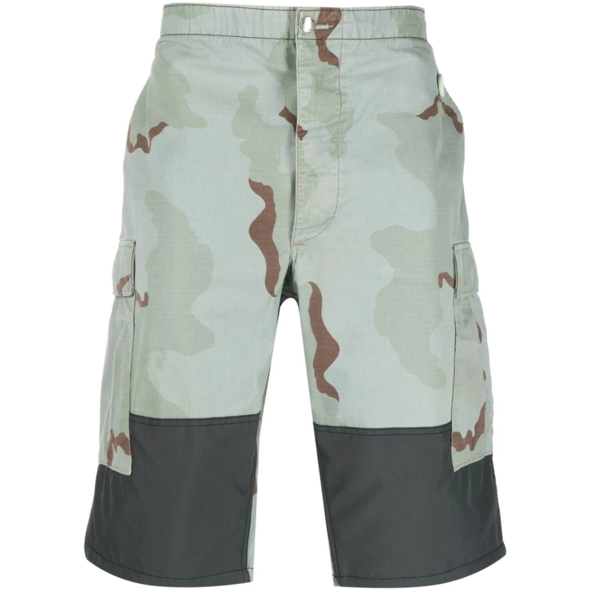 camouflage-pattern cargo shorts
