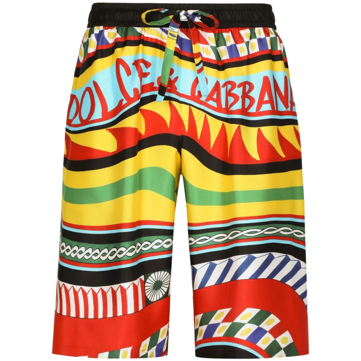 Carreto-print silk bermuda shorts