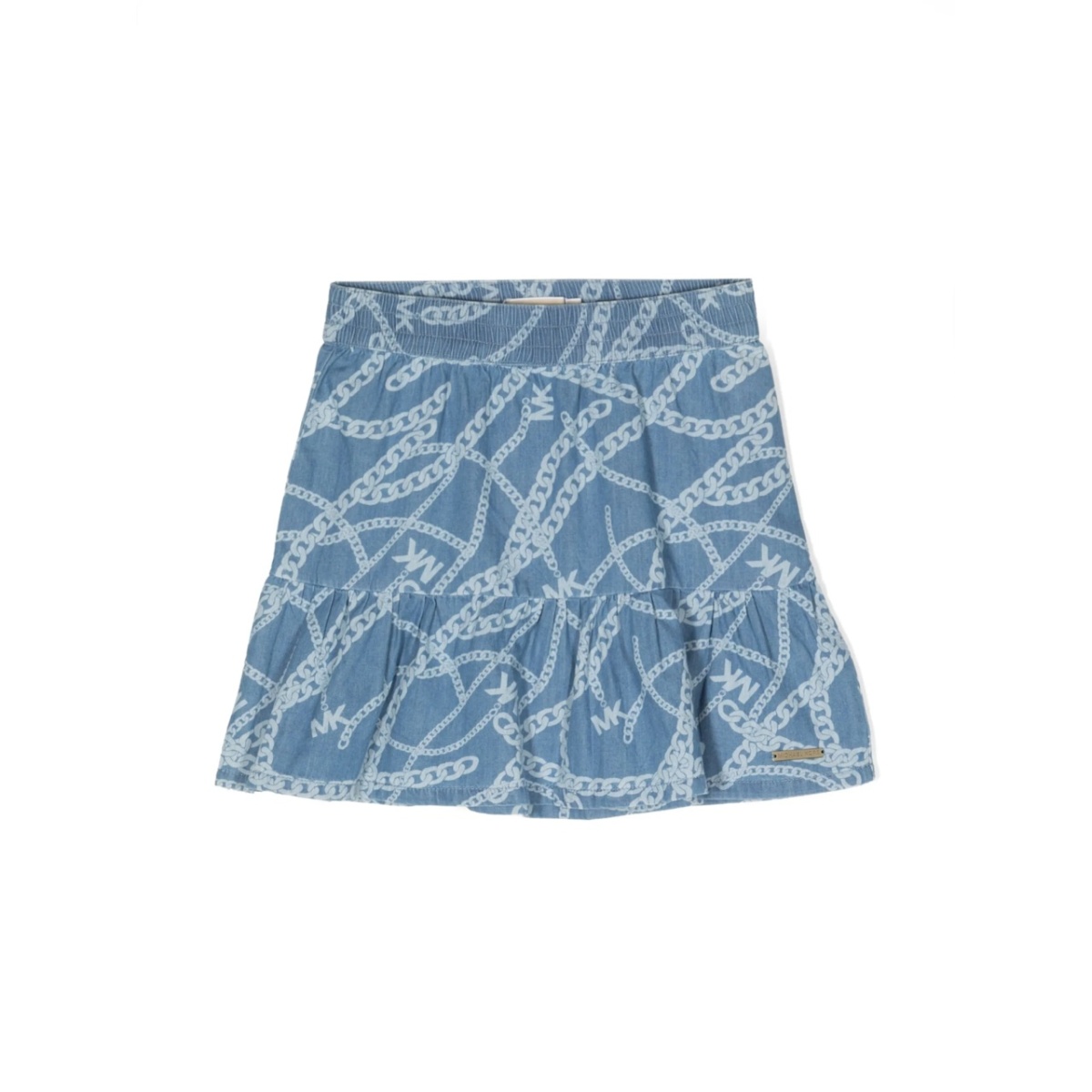 chain-link print tiered skirt
