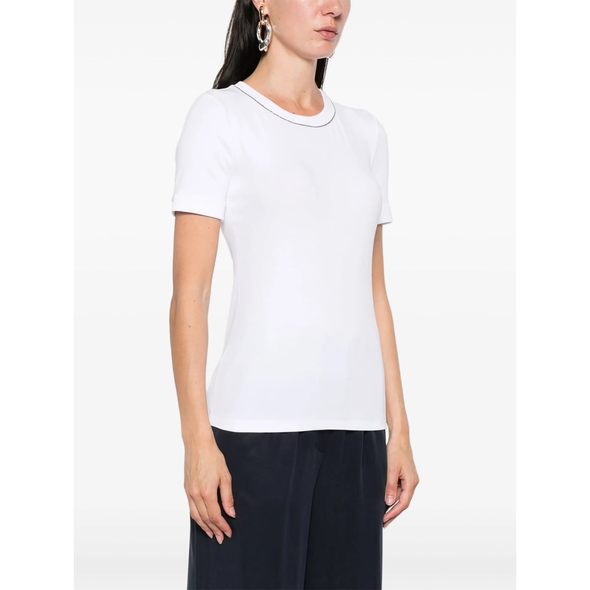 chain link-trim T-shirt - Img 3