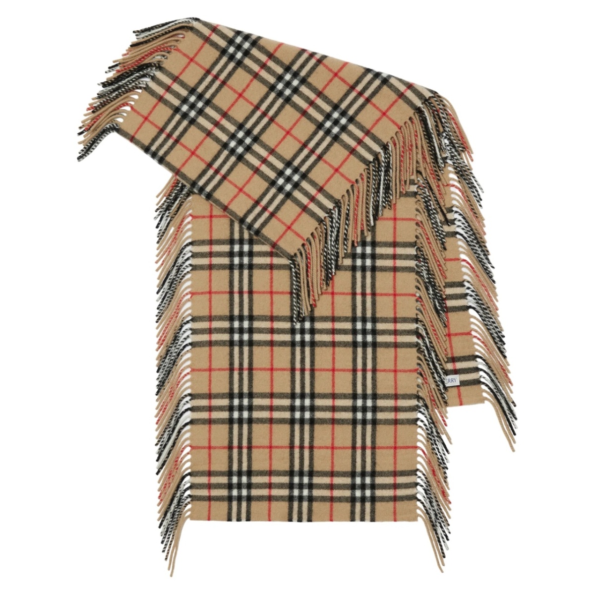 check-pattern cashmere scarf