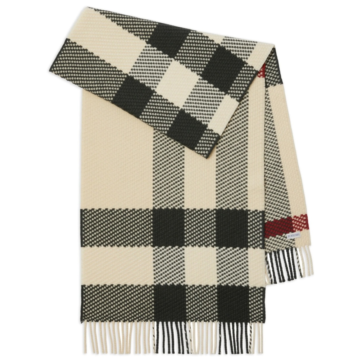 check-pattern wool scarf