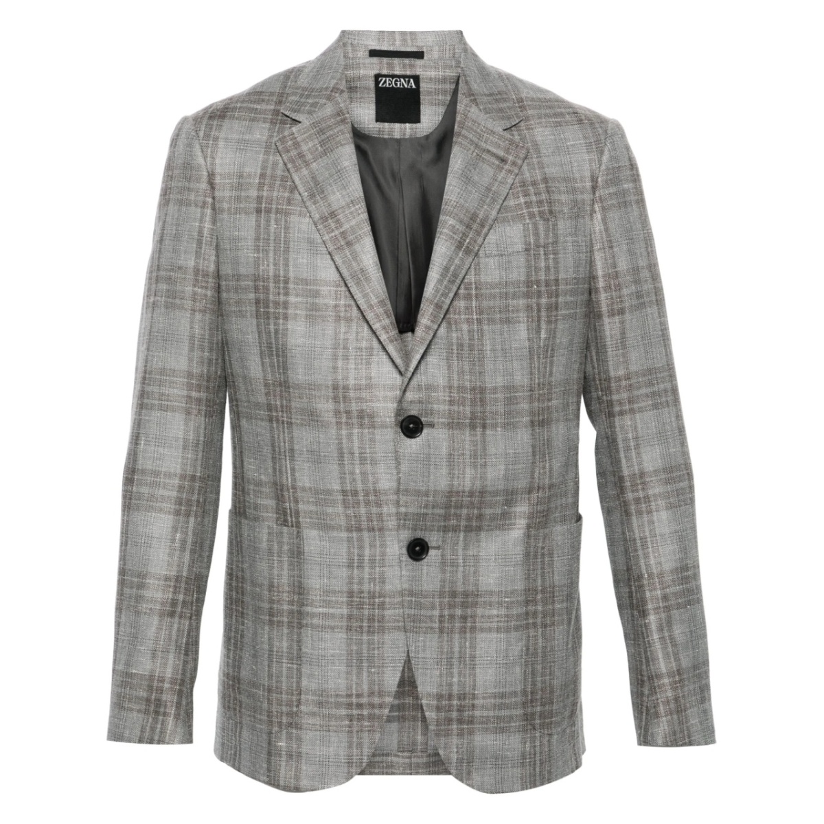 checked single-breasted blazer