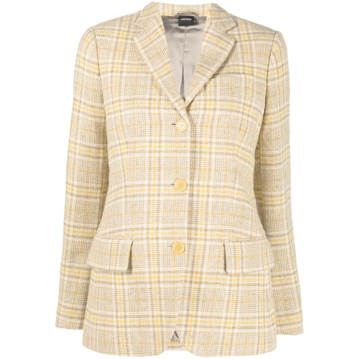 checked single-breasted blazer