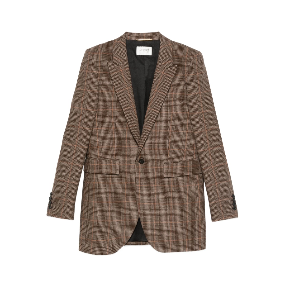 checked single-breasted blazer