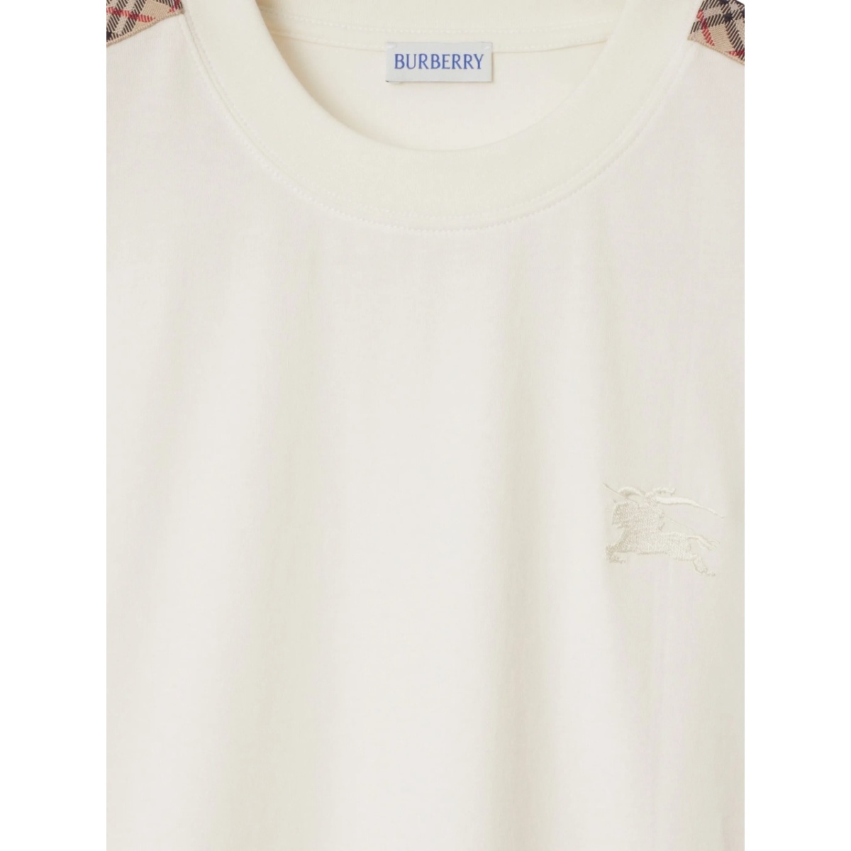 checkered-trim cotton T-shirt - Img 5