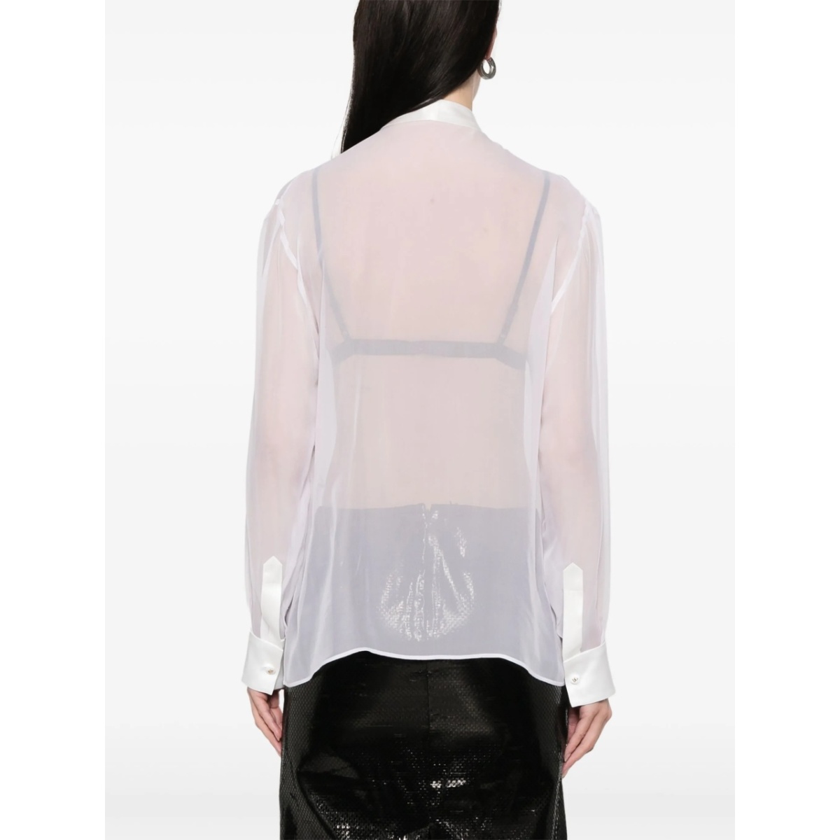 chiffon pussy-bow shirt - Img 4