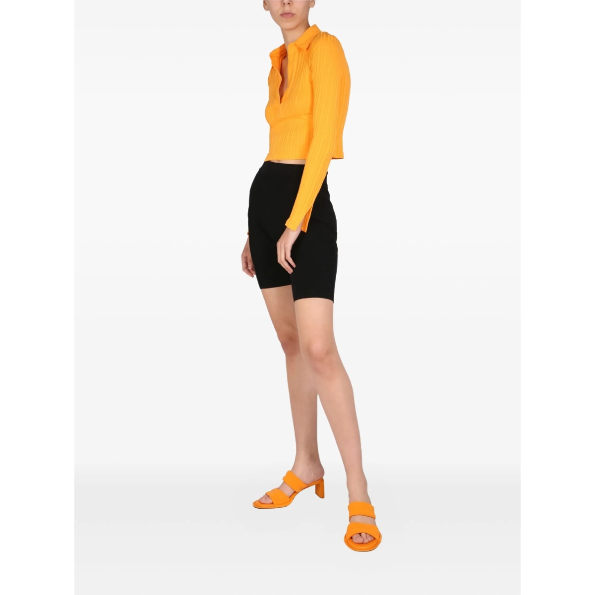 collared ribbed top - Img 2