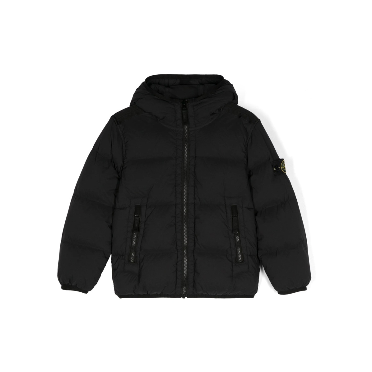 Compass-badge padded jacket