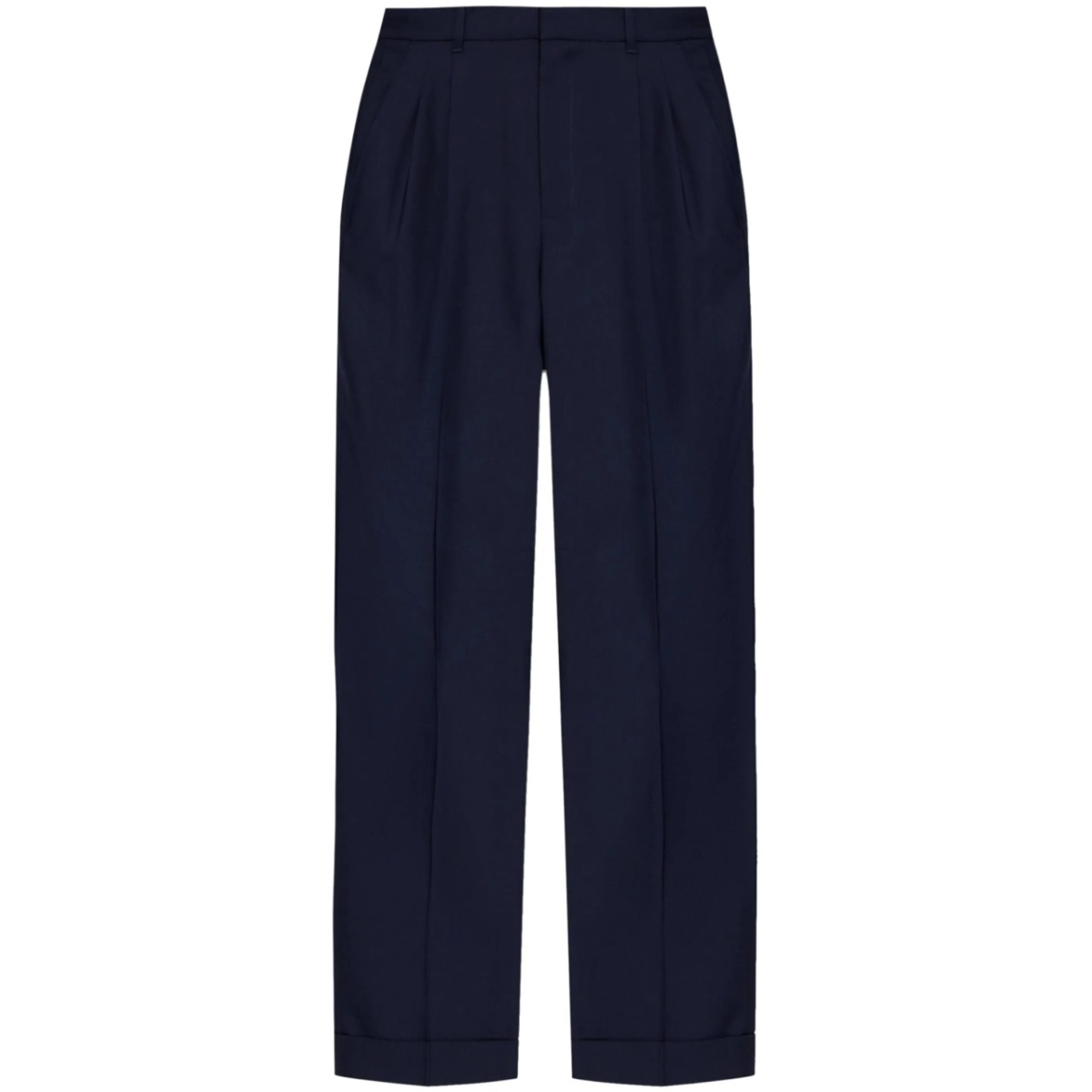 creased straight-leg trousers