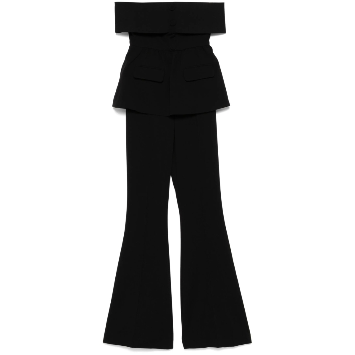 crepe off-shoulder jumpsuit