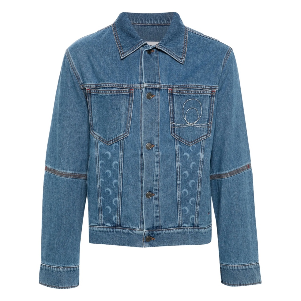 crescent moon-print denim jacket