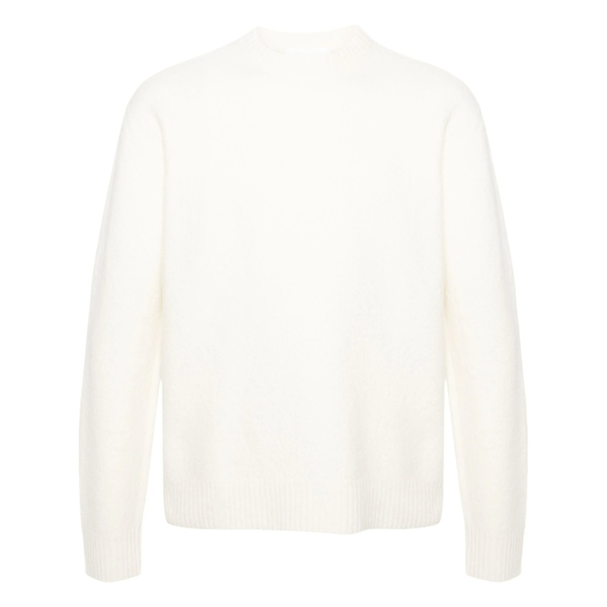 crew-neck boiled wool jumper