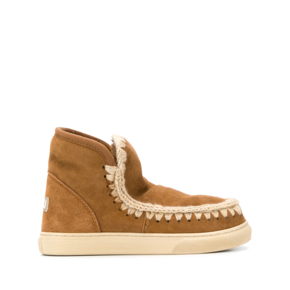 crochet stitch-trim sneaker boots