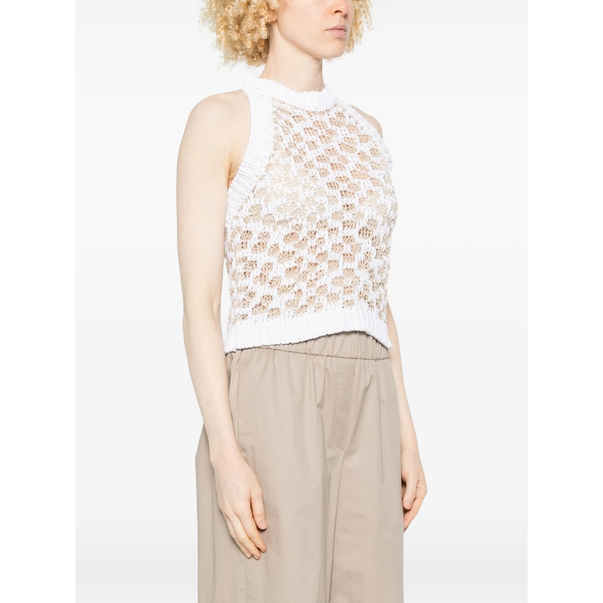 crocheted-construction halterneck top - Img 3