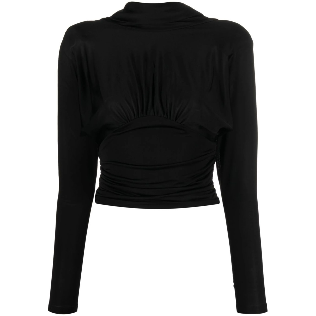 cropped cowl-back top