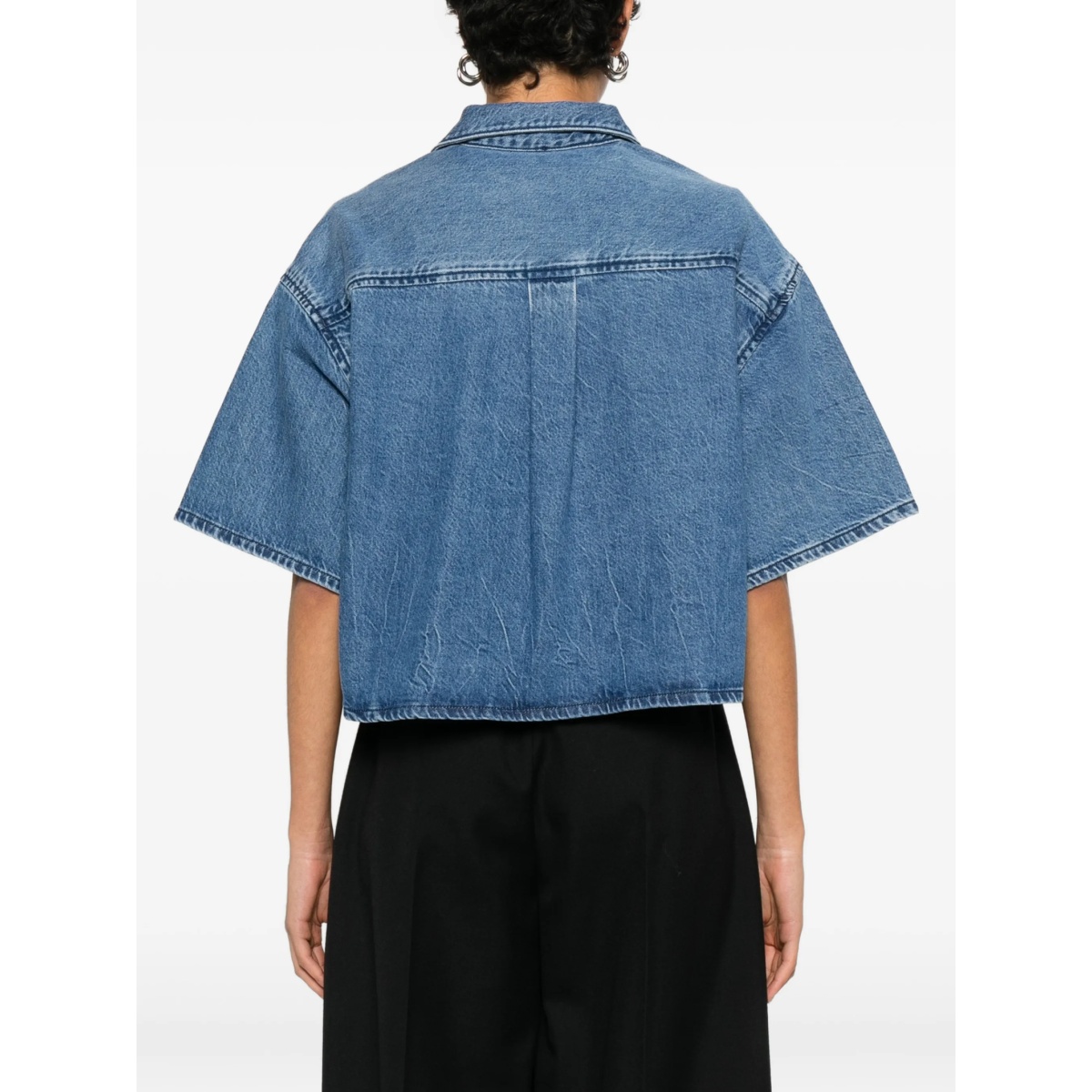 cropped denim shirt - Img 4